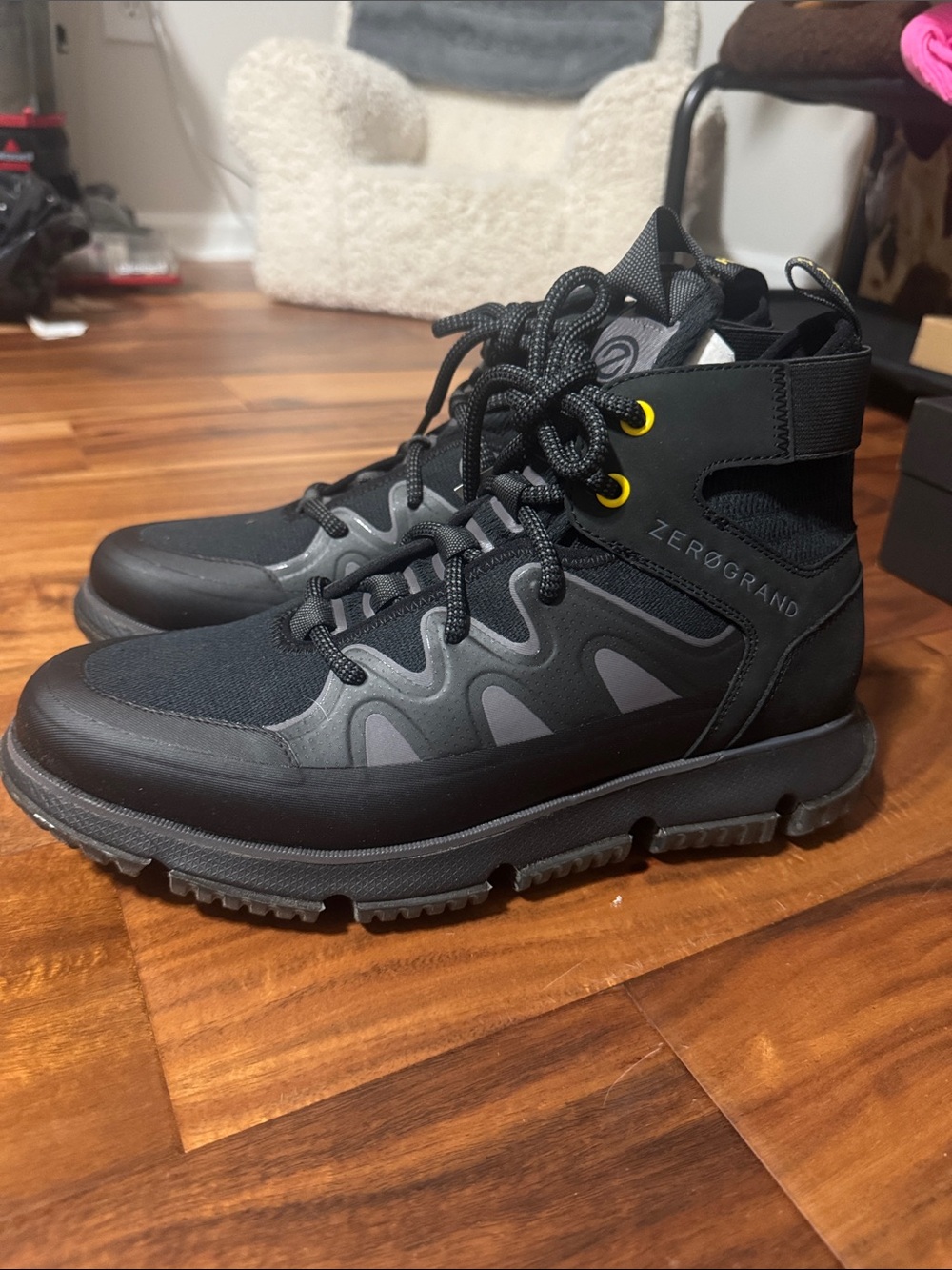 Cole Haan Black High-Top ZERØGRAND Men's Boot Sneakers city trekker NEW